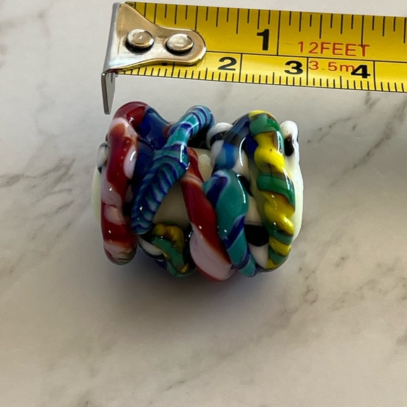 Inspiration Bead, Intention Bead, Handmade Melted Glass Prayer Bead Multicolored - Picture 8 of 8